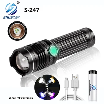 Akumulator latarka led z 4 rdzeniami P50 i 4 kolory LED Chip Use 18650/26650 battery Use 18650/26650 3 tryby oświetlenia