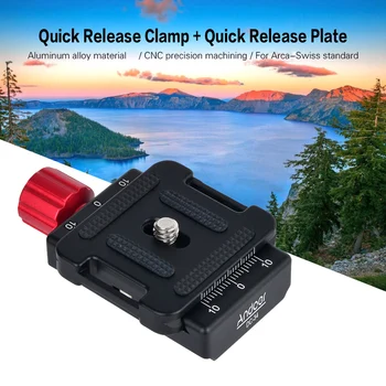 Andoer DC-34 Quick Release Plate Clamp Adapter w/ 1 Quick Release Plate 1/4