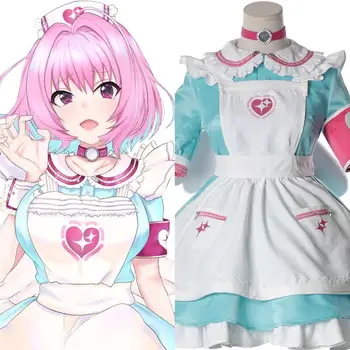 Anime dziewczyny cosplay Yumemi Riamu kostium pielęgniarka, pokojówka sukienka na zamówienie Halloween kostiumy karnawałowe peruka