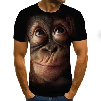 Anime orangutan szablon 3D oversize t-shirt z krótkim rękawem męska letnia moda top zwierząt druku 3DT koszula dla mężczyzn