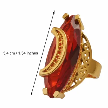 Anniyo Bliski Wschód kamień pierścień dla kobiet złoty kolor Arabskie pierścienie biżuteria Afrykańska birr prezenty ślubne #102706