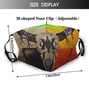 Anti Dust PM2.5 Anti Dust Mask Unisex Activated Carbon Filter Mouth Bacteria Native Art Medicine Wheel Bison Windproof