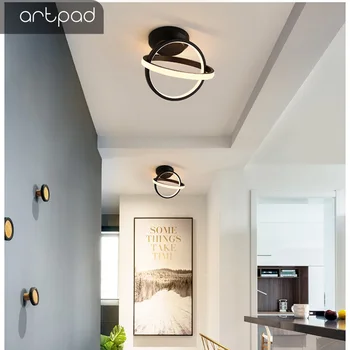 Artpad nowoczesny, Wysoki jasny 20w korytarz lampa sufitowa okrągły podwójny pierścień minimalistyczny ganek przedpokój Balkon led lampa sufitowa