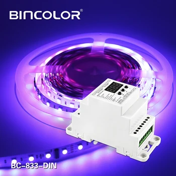 BC-833-DIN DC12V -24V 3CH Channels PWM Constant Voltage LED DMX512 Decoder 288W 576W 8A/CH do taśm led light tape ribbon