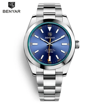 BENYAR męskie zegarki najlepsze marki luksusowych mechaniczne automatyczne zegarki męskie ze stali nierdzewnej wodoodporny biznes zegarek reloj hombre