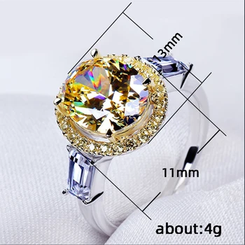 BIJOX STORY luxury charm srebro próby 925 pierścień z 11*13 mm owalny cytryn biżuteria dla kobiet ślub sprzedaż Hurtowa pierścień