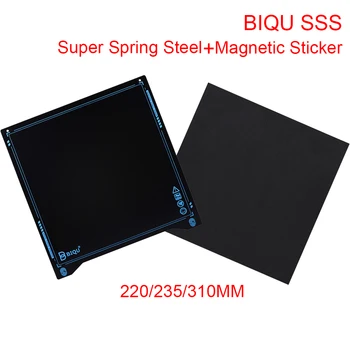 BIQU SSS Super Spring Steel Sheet+Magnetic Sticker 3D Printer Parts Flex 220/235/310mm Hot Bed For Ender 3/5 CR10 I3 Mega VS PEI