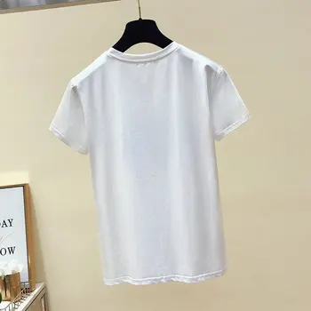BOBOKATEER bawełna biały t-shirt topy kobiety moda z krótkim rękawem vintage Damskie t-shirt casual czarna koszulka Femme lato 2020