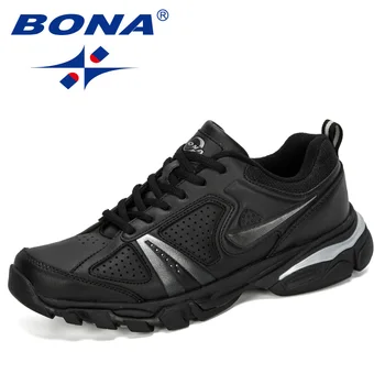 BONA 2019 nowe markowe stylowe buty do biegania męskie uliczne buty sportowe Masculino Zapatos Hombre buty do biegania męskie sportowe trampki Man