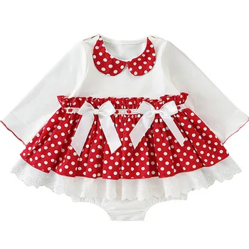Baby Girls jesienna odzież body Dot Girls Tutu Dress noworodki dziewczyny stroje na głowę z 0-18 m