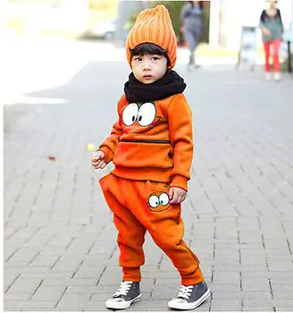 Baby Kid Unisex Kostiumy Strój Uśmiechniętą Twarz Drukowanych Bawełniany Strój 2-Częściowy Spodnie