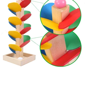 Baby Montessori Educational Toy Block Wooden Tree Marble Ball Run Track Game Montessori wczesne dzieciństwo, edukacja Przedszkole H66F