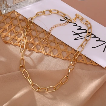 Bacolod punk gruby łańcuch naszyjnik dla kobiet 2020 moda odkryty partii złoto srebro kolor biżuterii geometryczny naszyjnik naszyjnik