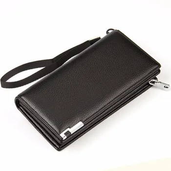 Baellerry Solid Long męski skórzany portfel firmy portfel z zapięciem na zamek błyskawiczny kieszeń na Monety posiadacz karty telefon komórkowy kopertówka torebka dla mężczyzny