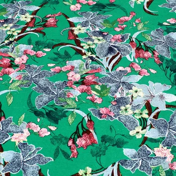 Bawełna/len etniczny styl czerwony zielony czarny kwiatowy kwiaty tkaniny do DIY handmade sukienka odzież poduszka ręcznie robione dekoracje do domu