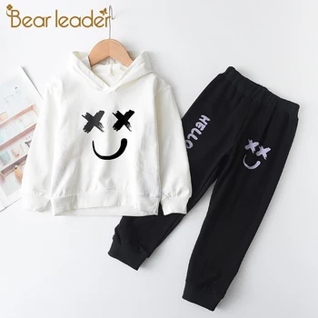 Bear Leader Boys Casual Clothing Sets 2021 New Autumn Kids Cartoon Print Top and Pant Outfits 2PCS Spring Girl Costume 2-5 Lat