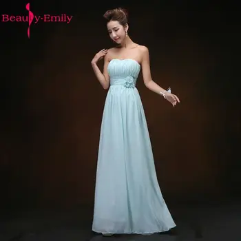 Beauty-Emily Elegant Chiffon Bridesmaid Dresses 2019 A-line Women Official Wedding Dress Party Dresses długość podłogi Party Prom Dress