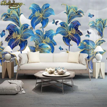 Beibehang Custom Pink lily flower relie photo wallpaper for living room background 3D mural wall papers home decor ściany sypialni