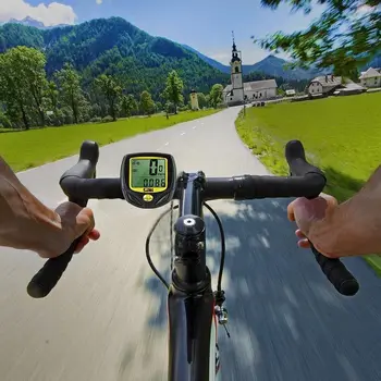 Bezprzewodowy LCD rowerowy wodoodporny komputer rowerowy prędkościomierz Cyfrowy podświetlany licznik zegar jazda na Rowerze stoper akcesoria do rowerów