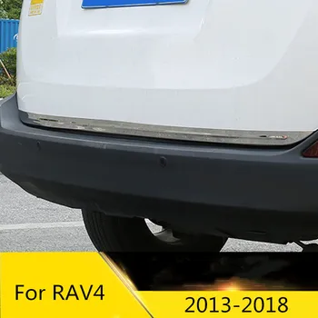 Bezpłatna Wysyłka! Stal nierdzewna drzwi tylne dolna pokrywa bagażnika pokrywa nakładka do toyota RAV4 RAV 4 AX40 2013 2016 2017 2018