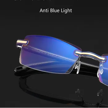 Bezramowe kwadratowe okulary do czytania dla mężczyzn kobiet anty niebieskie światło komputerowe okulary nadwzroczność, dalekowzroczność okulary do czytania
