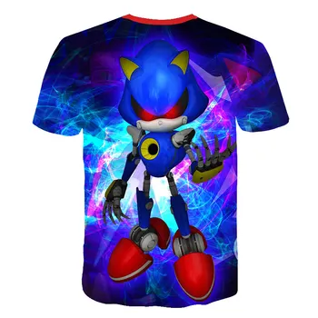 Big Eyes Sonic the Hedgehog t shirt 3D Printed Boys Girls Short Sleeve The Latest Kids Cartoon T shirts casual dzieci