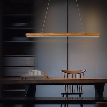 Biuro wisząca Nordic Solid Wood Simple Dining Room Lights Led Art Deco lampa Lamparas De Techo Colgante Moderna AC