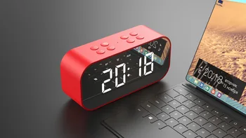 Bluetooth 5.0 przenośny bezprzewodowy lustra głośnik głośnik subwoofer muzyczna dźwiękowa skrzynia LED Time Snooze alarm dla laptopa telefonu