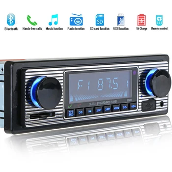 Bluetooth Auto radio Car Stereo Radio MP3 Player FM TF Aux Input USB Receiver Vintage Car Multimedia Player Wireless Bluetooth