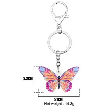 Bonsny Akrylowe Papilionidae Motyl Breloki Piękny Owad Brelok Zwierząt Biżuteria Prezent Dla Kobiety Dziewczyny Torebka Akcesoria