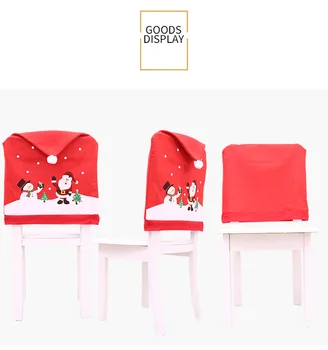 Boże narodzenie jadalnia pokrowce na krzesła elastan Czerwony boże Narodzenie Santa Claus pokrywa krzesła salon sylwestra wystrój stołu włókniny tkaniny