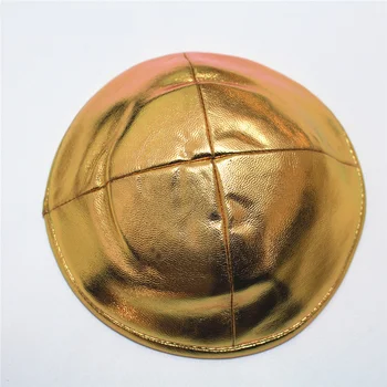 Brązowy kolor głowie Żydowską jarmułkę oprawa wysokiej jakości kopuła rozmiar 19 cm bawełna aksamit Kipa Żydowska czapka