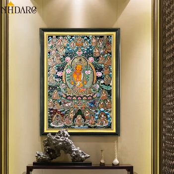Budda malarstwo тханка Indie chińska religia styl, druk na płótnie malarstwo plakat sztuka ścienne do przedpokoju wystrój domu