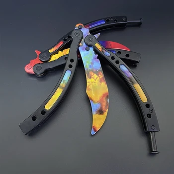 Butterfly Folding Knife Blade Knife CS GO Knife Training Butterfly Knife Counter Strike Game Knife No Edge couteau