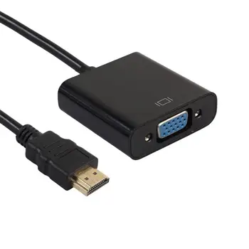CARPRIE 1080P HDMI Male to karta graficzna VGA żeński kabel konwerter z wyjściem audio 3,5 mm 18Mar6