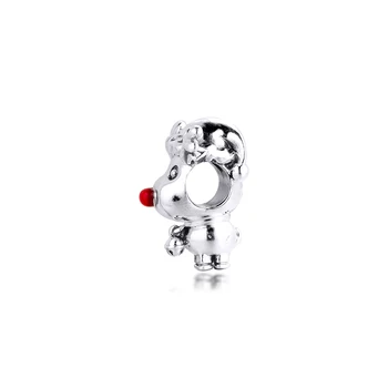 CKK Winter Fit Pandora bransoletki czerwony nos renifera charms srebro 925 oryginalne koraliki do wyrobu biżuterii sterling DIY