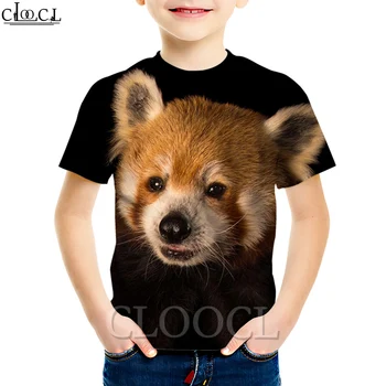 CLOOCL koszulka chłopiec/dziewczynka drukowanie 3D ładny Anmial moda lato popularne dziecięce Czerwona Panda bear t-shirt sportowy garnitur dorywczo szczyty