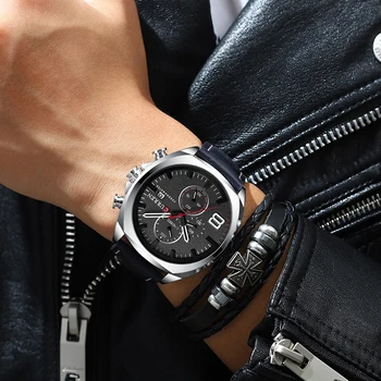 CURREN 2019 Modne męskie zegarki sportowe męskie analogowy zegarek kwarcowy zegarek wodoodporny data wojskowe wielofunkcyjne mężczyzna zegarki męskie