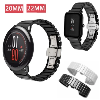 Ceramiczne watchband Amazfit Bip Pace watch band 20 mm 22 mm pasek do zegarka Galaxy gear s3 active watch Bracelet