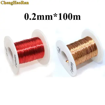 ChengHaoRan 0.2 mm x 100m/200m/pc Czerwony magnetyczny przewód szkliwa miedziany drut magnetyczny cewka uzwojenia 0.2 mm Czerwony
