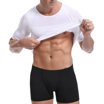 Classix Men Body Toning T-Shirt Ginekomastia Uciskowe Koszule Korektor Postawy Mike ' A Odchudzanie Brzucha Bielizna Korygująca