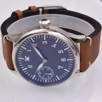Corgeut 44 mm, sterylne czarny chronograf mechaniczny naciąg ręczny zegarek męski 17 biżuteria ST3600 Mewa 6497move Mechaniczny zegarek