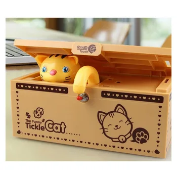 Cute Kitty Piggy Bank Cat E-Pieniężna Pudełko Z Muzyką I Światłem Stół Zabawka Moneta Skrzynia Dla Dzieci Urodziny, Prezent Na Boże Narodzenie