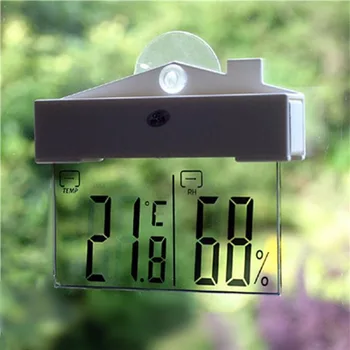 Cyfrowy LCD przezroczysty wyświetlacz termometr гидрометр okno przyssawka kryty basen stacja pogody termometr