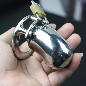 Czystość klatka ze stali nierdzewnej mężczyzna moszny wisiorek powstrzymać pierścień piłka nosze zestaw czystość urządzenia metalowe, zabawki BB61