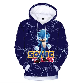 DLF 2-16Y anime Sonic the Hedgehog z Kapturem dla dzieci bluzy 3d print bluzy chłopcy sweter cosplay kostium dziecko dziewczyny stroje