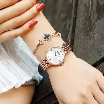 DOM zegarek kobiet mody zegarek 2019 top marka dla kobiet Moda Wodoodporny zegarek damskie zegarki stalowe G-1235G-7M