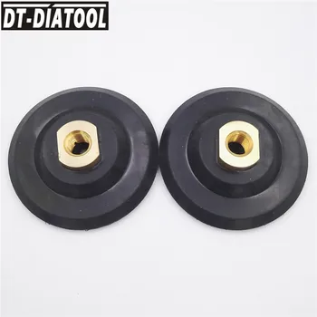 DT-DIATOOL 2pcs M14 Thread Dia 100mm/4inch Rubber Based Back Pad For Diamond Polishing Backer Pads