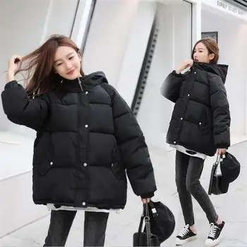 Damskie zimowe parki płaszcz 2020 codzienne zagęścić ciepłe kurtki z kapturem damskie stałe kolorowe stylizowane odzież wierzchnia kurtka śnieżna