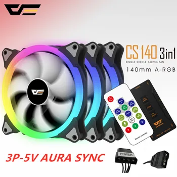 DarkFlash AURA SYNC 3P-5V rgb Fan PC Cooling 140mm LED fans Aigo PC Computer Cooling Cooler Silent Case ARGB Fan controller